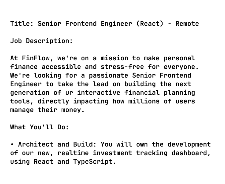 Job post after AI-driven improvements